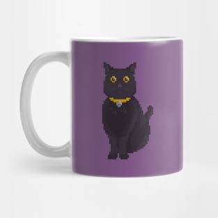 Black Cat Pixel Art Mug